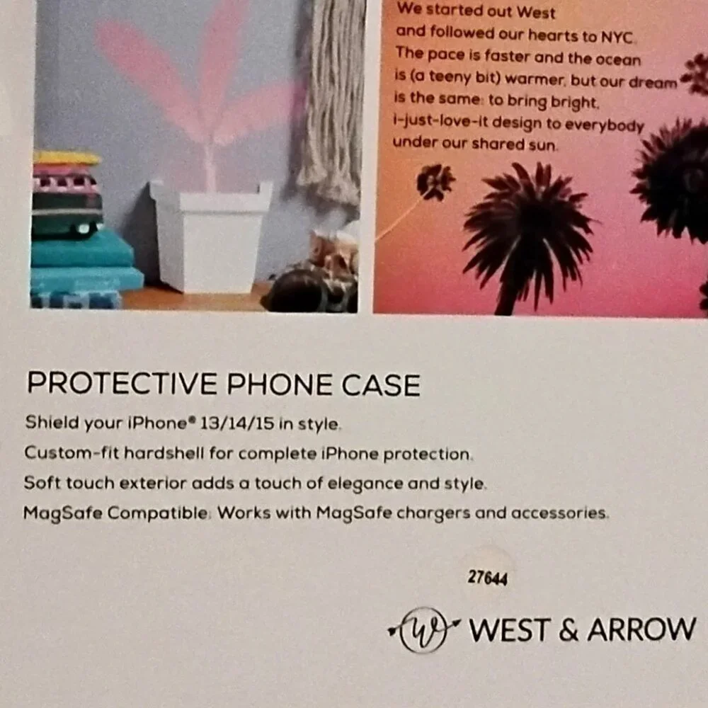 West & Arrow White/Tan iPhone 13/14/15 Protective Phone Case